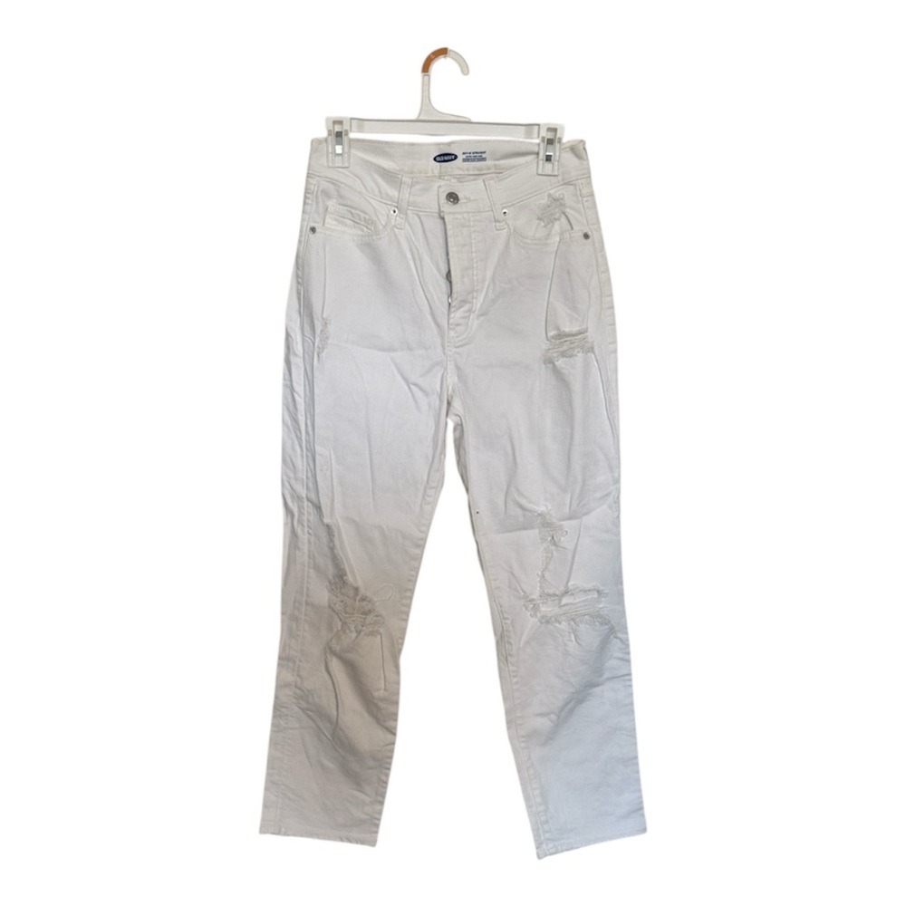 Old Navy White Straight Leg Jeans